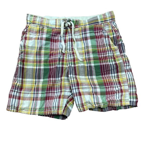 J. Peterman Other - J Peterman Madras Plaid Board Shorts Men Large Swim Outdoors Coastal Preppy 7"